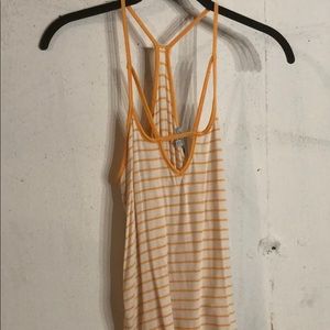 charlotte russe orange and white striped tank